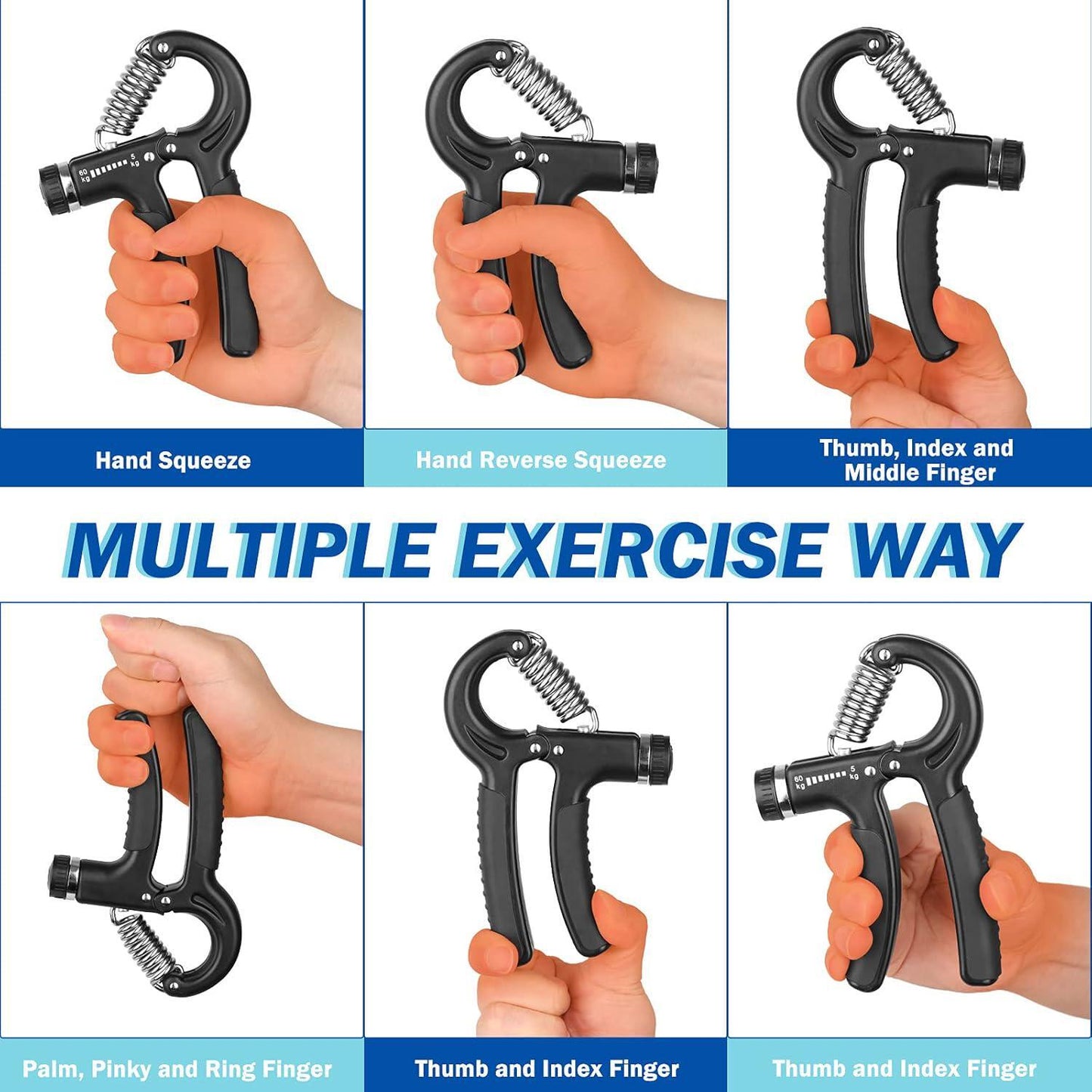 AIXPI Grip Strength Trainer, Hand Grip Exerciser Strengthener with Adjustable